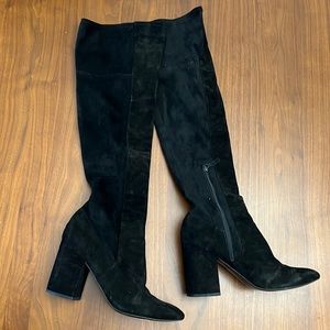 Size 11 Cole Haan black suede knee high heeled boots